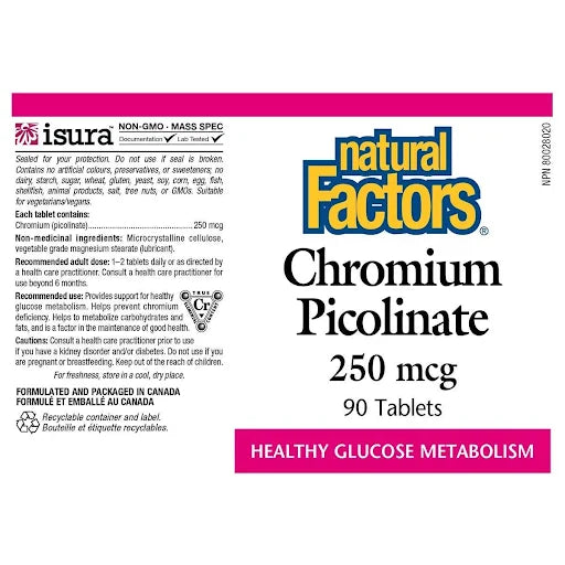 Natural factors Chromium Picolinate 250 mcg