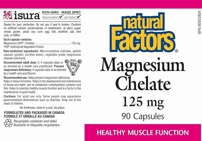 Natural factors Magnesium Chelate 25 mg