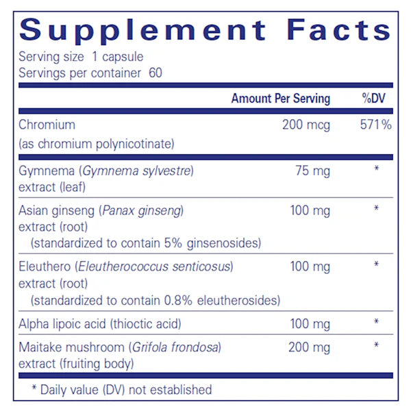 Pure E Glucose Support Formula 60 cap