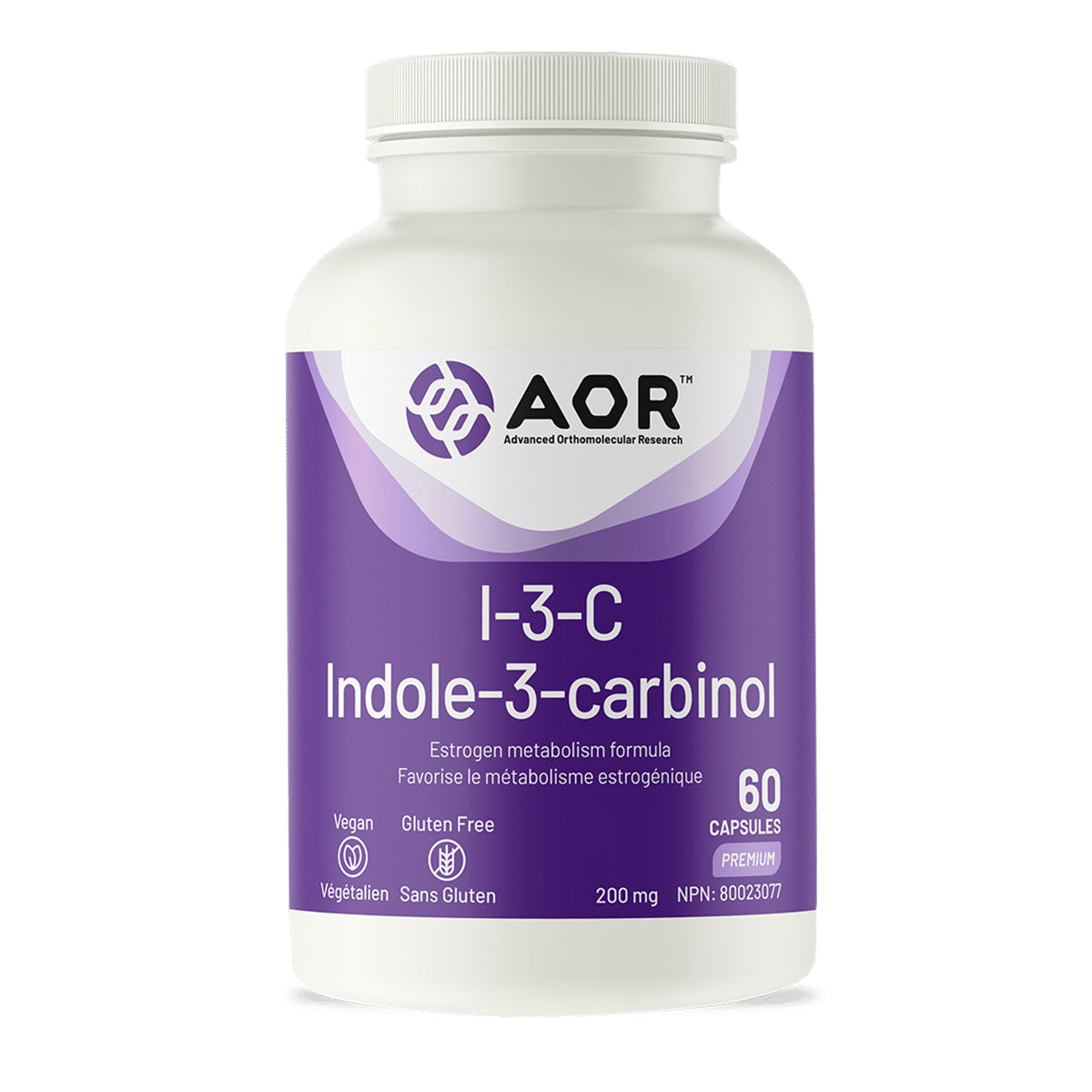 AOR I-3-C 200mg 60 Capsules - Vegan, Non-GMO, Helps with Estrogen