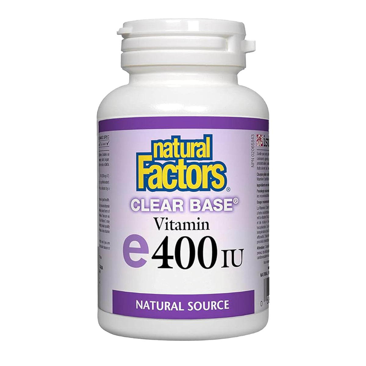 Natural Factors, Vitamin E, clear base, 180 softgels