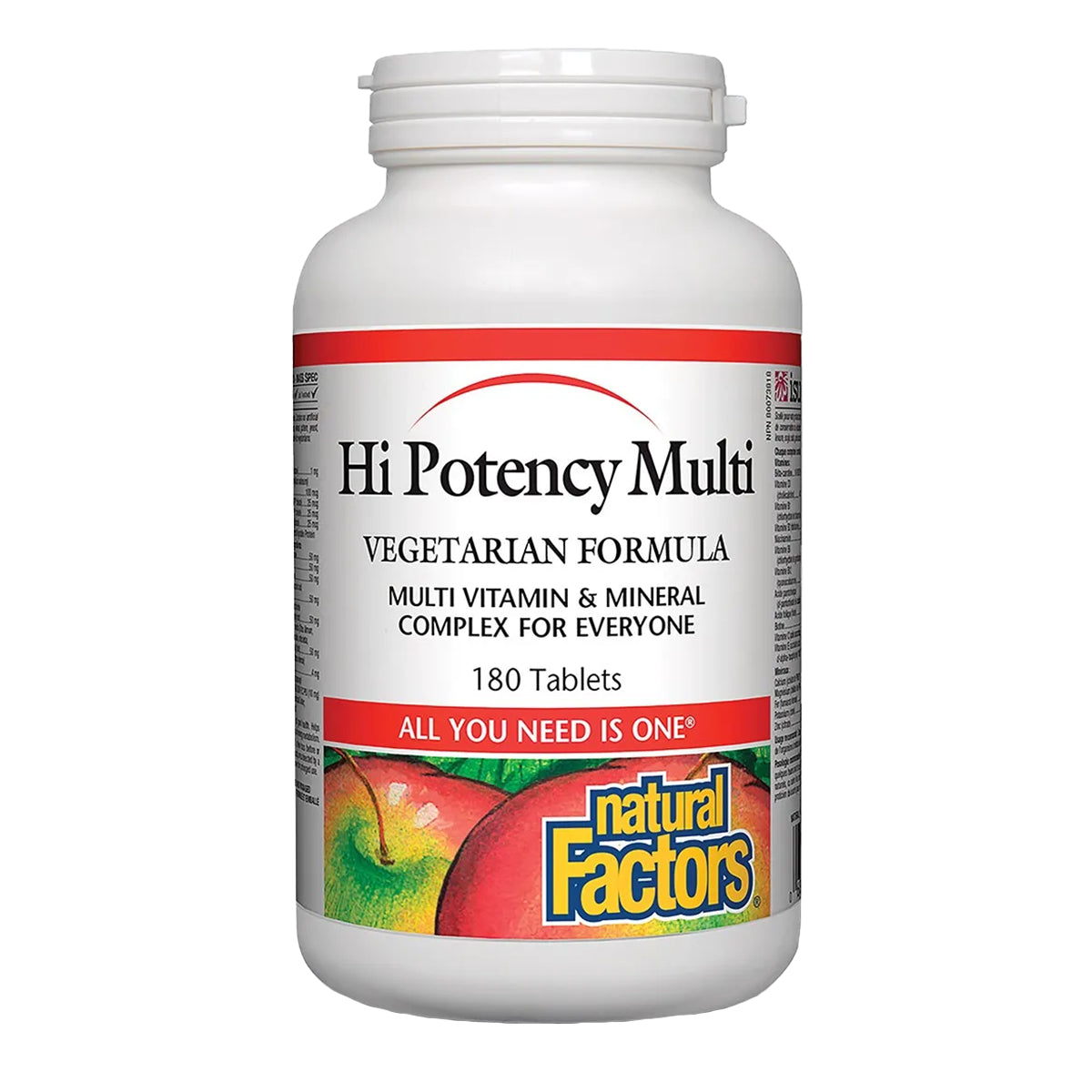 Natural Factors Hi Potency Multi Vegetarian Formula 180 Tablets - Non-GMO, Gluten Free, Helps with Stress Support and Immune Support