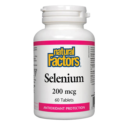Natural Factors Selenium 200mcg 60 Tablets - Vegan, Non-GMO, Helps with Immune Support, Digestive Health, Heart and Cardiovascular Health