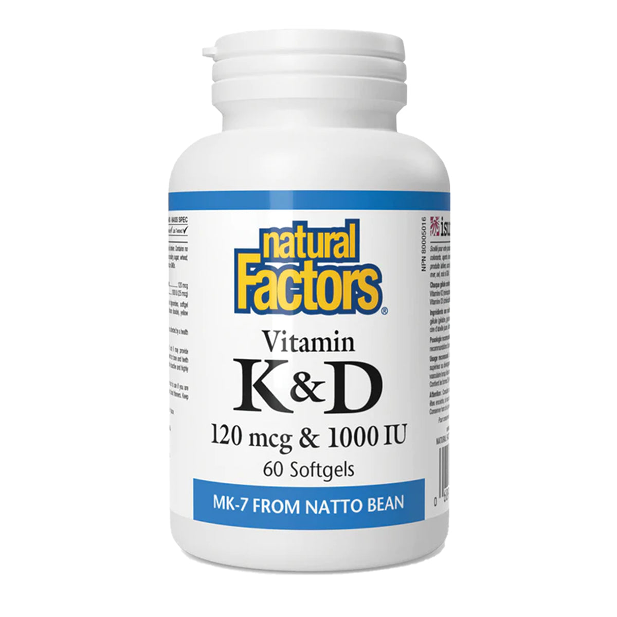 Natural Factors Vitamin D+K 60sgels