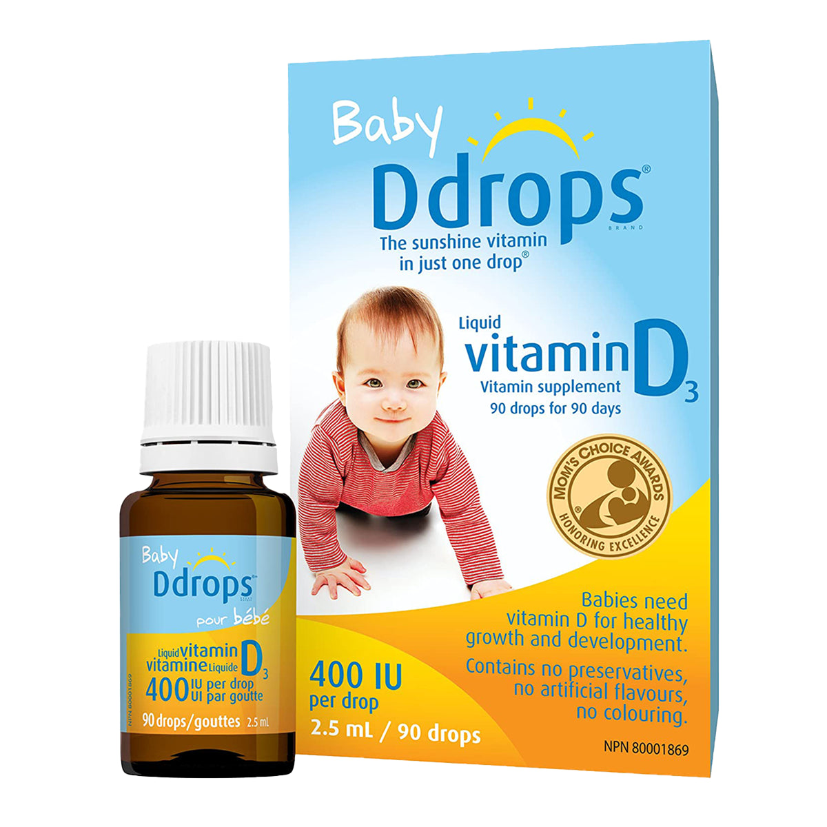 Ddrops Vitamin D3 400 IU Baby 90 drops