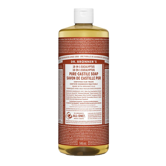 Dr. Bronners 18-In-1 Pure-Castile Liquid Soap Eucalyptus 946mL - Organic and Fair Trade