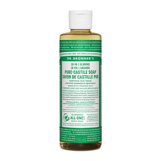 Dr. Bronners 18-In-1 Pure-Castile Soap Almond 946mL - Vegan and Non-GMO