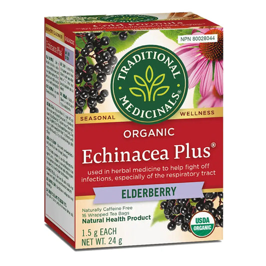 Traditional Medicinals Organic Echinacea Plus Elderberry 16 Tea Bags