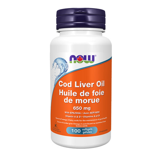 NOW Cod Liver Oil with Dbl strength VitA&D 100gels