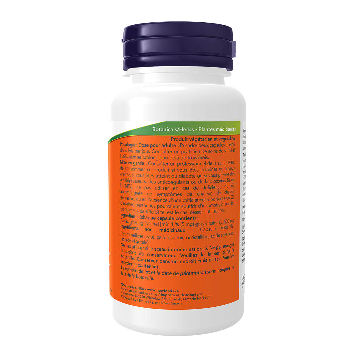 Now Panax Ginseng 500 Mg 100 Cap