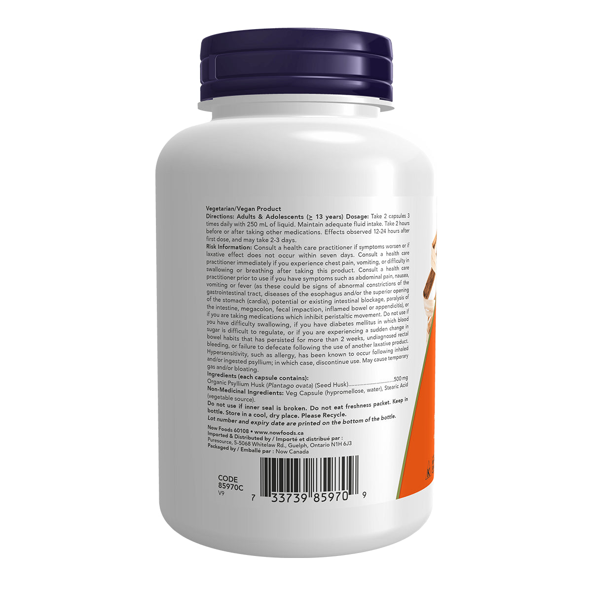Now Psyllium Husk 500mg 200vcap