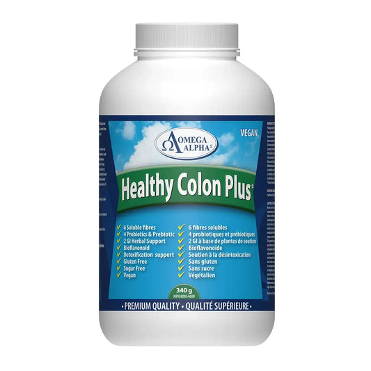 Omega Alpha Healthy Colon Plus 340g - Vegan, Gluten Free and Digestive Health