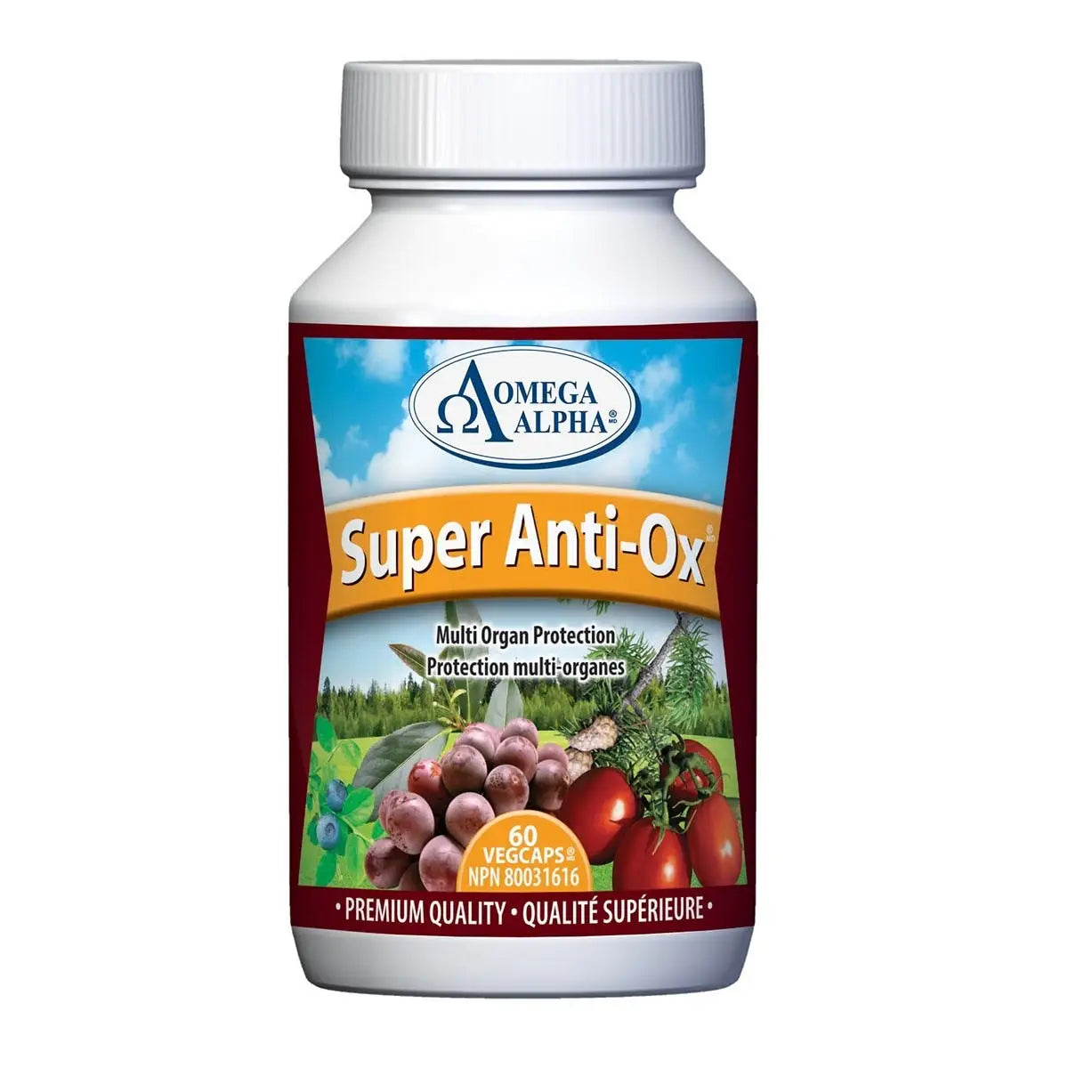Omega Alpha Super Anti-Ox 60 Veggie Caps - Non-GMO and Gluten Free