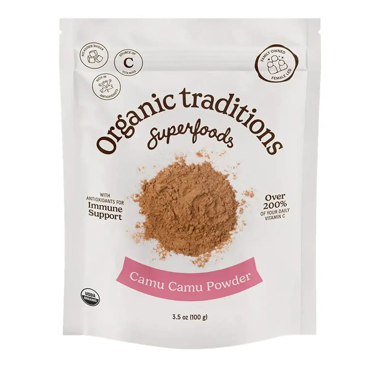 Organic Traditions Camu Camu Berry Powder 100g - Organic, Plant Based, Helps with Immune Support