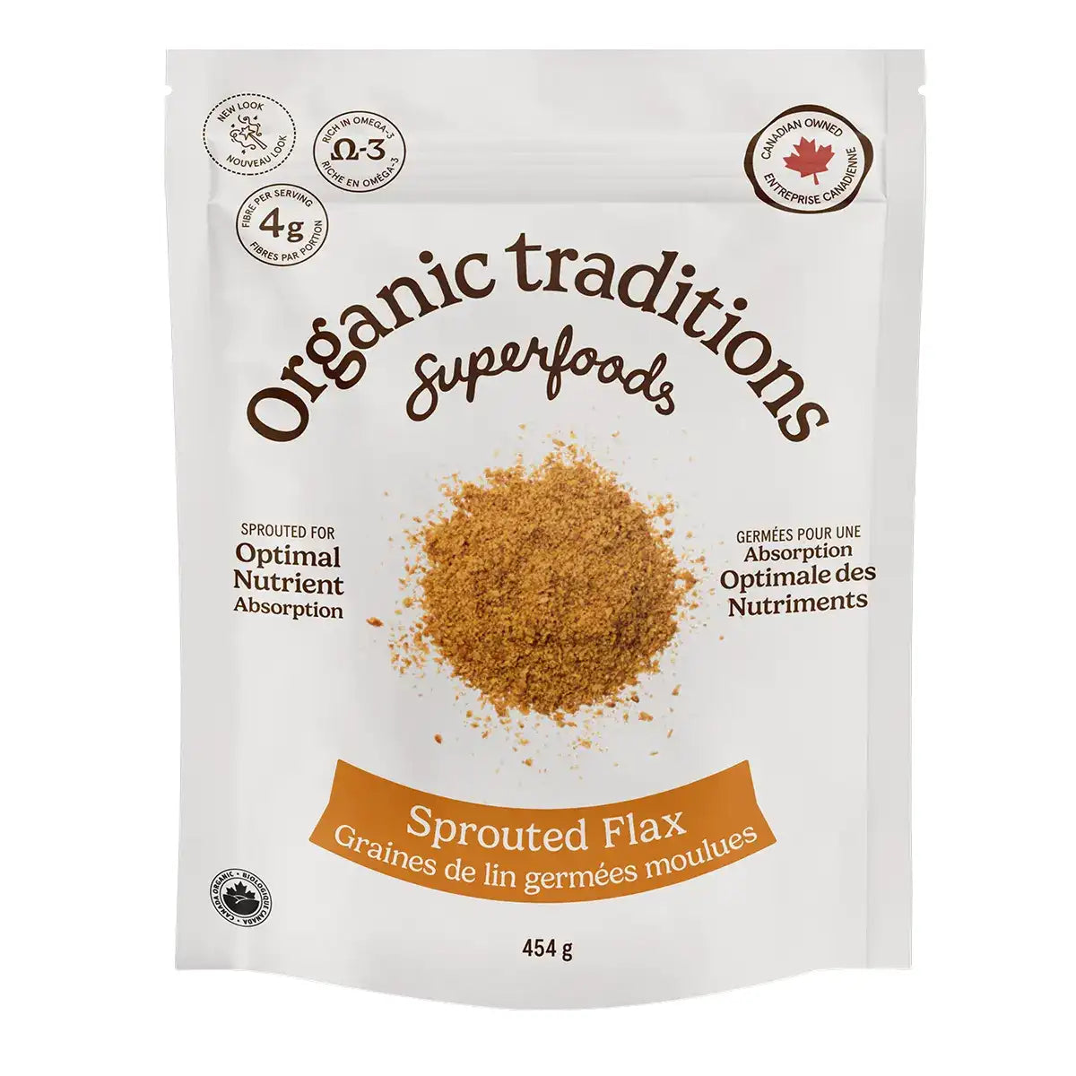 Organic Traditions Sprouted Flax Seed Powder 454g