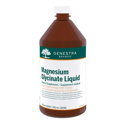 Genestra Magnesium Glycinate Liquid 450mL - Vegan, Non-GMO, Helps with Energy Support