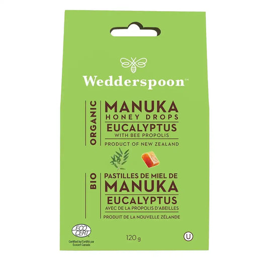 Wedderspoon Organic Manuka Honey Drops Eucalyptus 120g