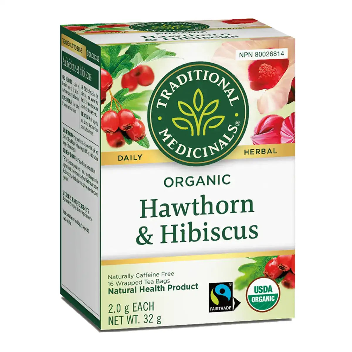 Traditional Medicinals Organic Hawthorn & Hibiscus 16 Tea Bags