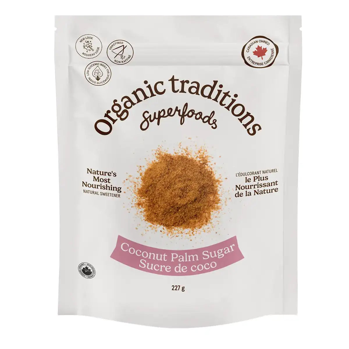 Organic Traditions Coconut Palm Sugar 227g - Organic and Plant Based