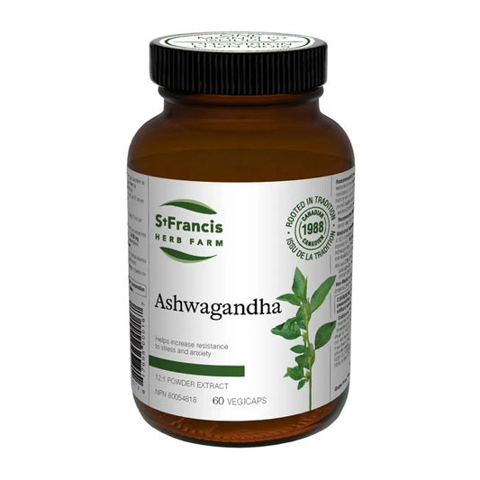 St. Francis Ashwagandha 12:1 Powder Extract 60 Veggie Caps - Non-GMO and Soy Free