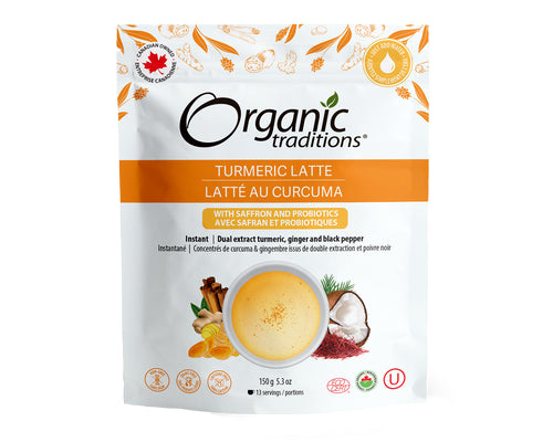 Organic Traditions Organic Turmeric Latte With Saffron And Probiotics 150g
