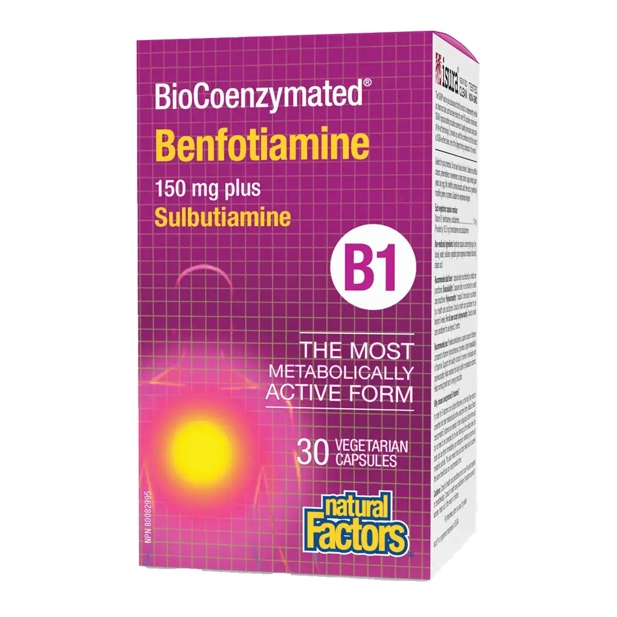 Natural Factors B1 Bio Coenzymated Benfotiamine 30 Veggie Caps