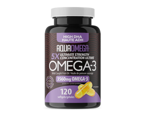 AquaOmega Omega-3 High DHA 120 Softgels