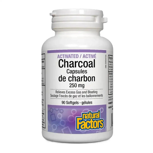 Natural Factors Activated Charcoal 250mg 90 Softgels