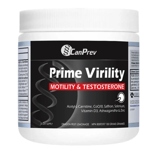 CanPrev Prime Virility Motility & Testosterone Powder 150g - No Artificial Colors, No Artificial Flavors, Helps with Mens Hormonal Health, Stress Support, Energy Support, Heart and Cardiovascular Health
