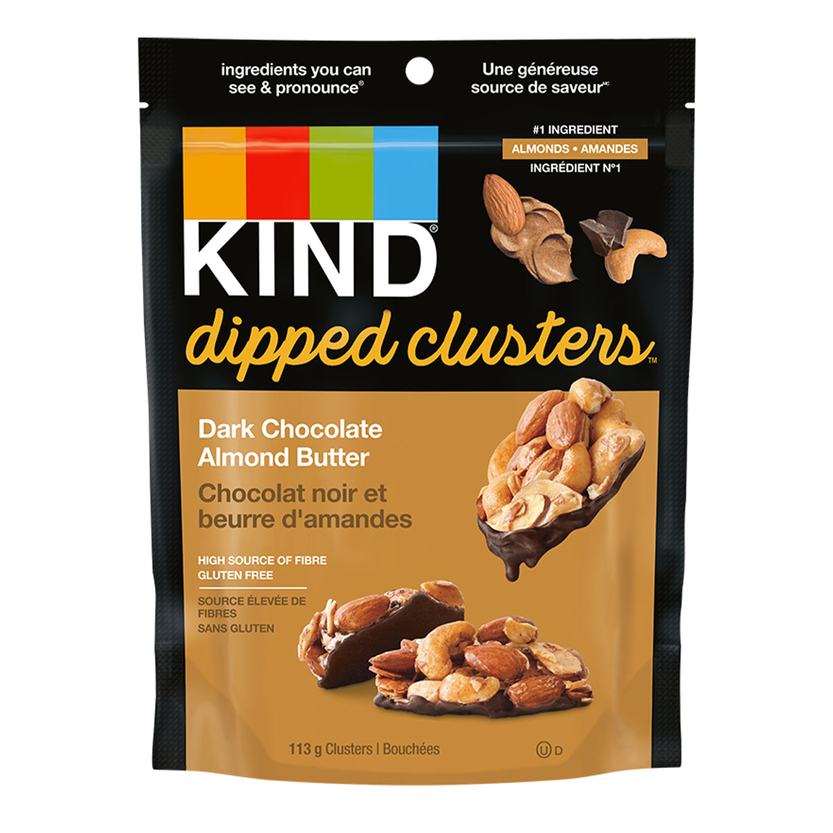 Kind Snacks Dipped Clusters Dark Chocolate Almond Butter 113g