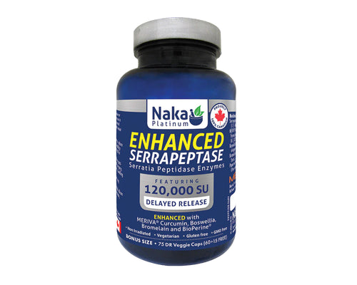 Naka Platinum Enhanced Serrapeptase 120000SU 75 Veggie Caps