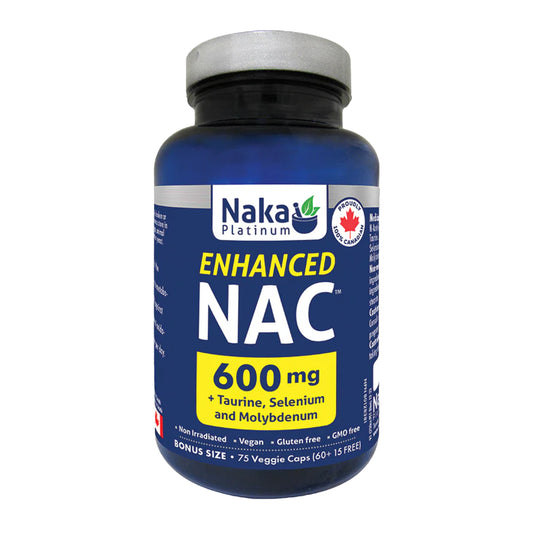 Naka Platinum Enhanced NAC 600mg 60+15 Veggie Caps