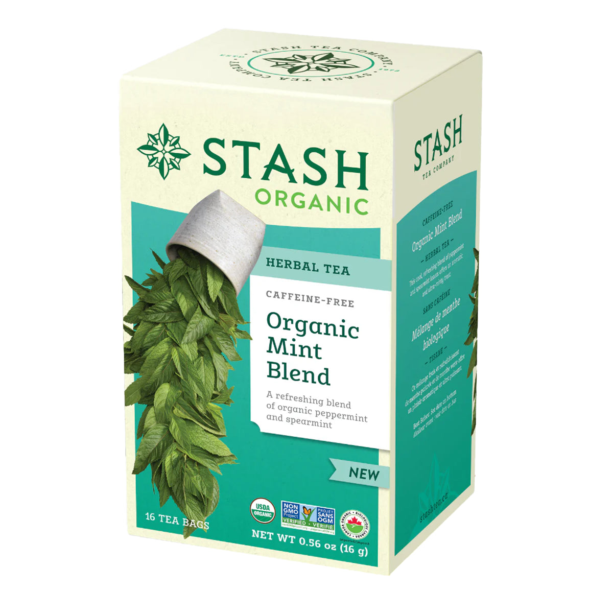 Stash Tea Organic Herbal Tea Mint Blend Caffeine Free 16 Tea Bags