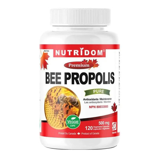 Nutridom Bee Propolis 120 Veggie Caps - Non-GMO, Gluten Free, Helps with Stress Support and Immune Support