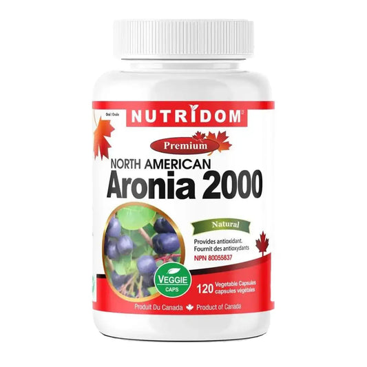 Nutridom Aronia 2000 120 Veggie Caps - Non-GMO and Canadian Owned
