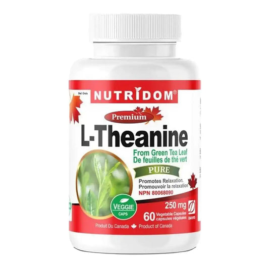 Nutridom L-Theanine 60 Veggie Caps - Vegan and Non-GMO