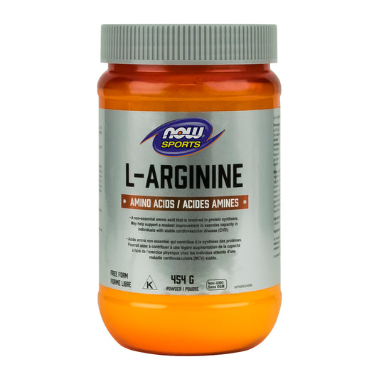 NOW L-Arginine Powder 454g - Non-GMO, Gluten Free, Helps with Energy Support and Circulation Support
