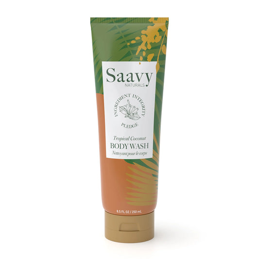 Saavy Naturals Body Wash Tropical Coconut 250mL - Vegan and Non-GMO