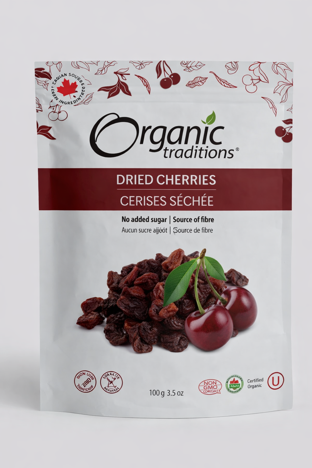 Organic Traditions Dried Cherries, 100 Grams