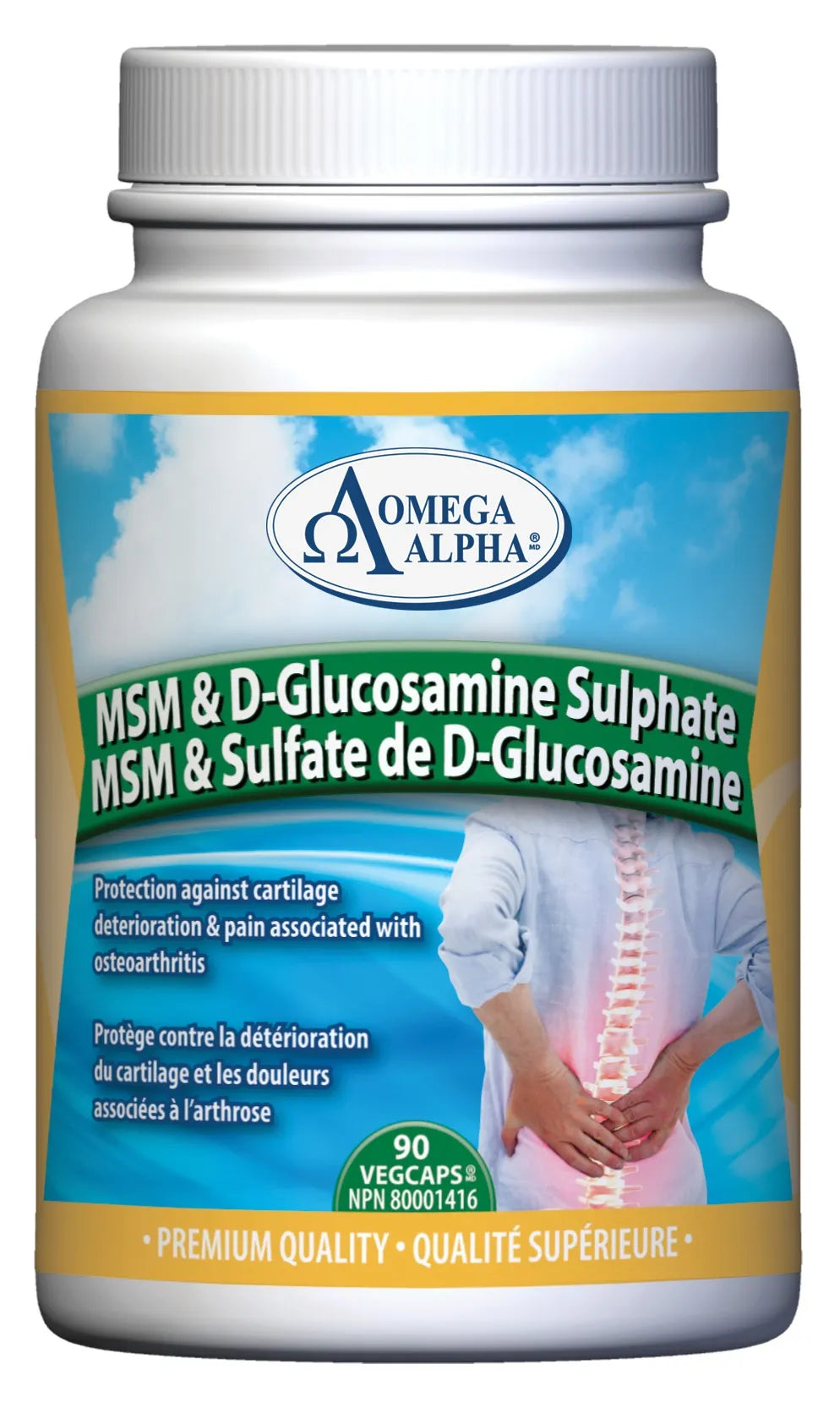 Omega Alpha MSM & Glucosamine Sulphate 90 Veggie Caps