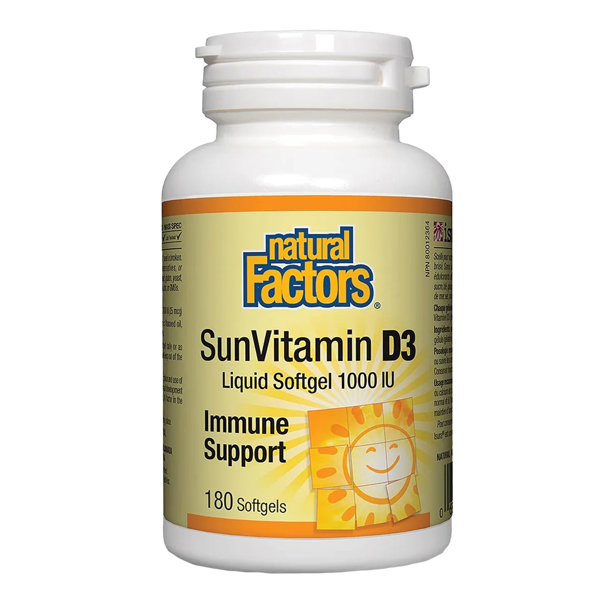 Natural Factor SunVitamin D3 1000 IU 180tab