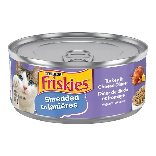 Friskies Wet Cat Food - Shredded Turkey and Cheese Dinner Size 156G