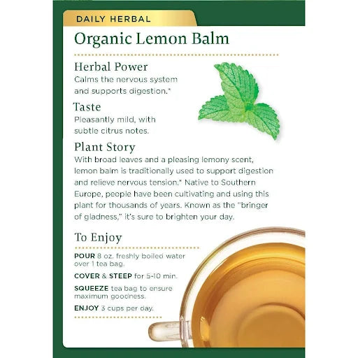 ORG TRAD TRD00752 Org Lemon Balm Tea 16bg