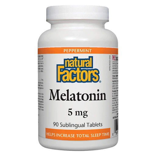 Natural Factors Melatonin 5 mg, Peppermint 90 Tab