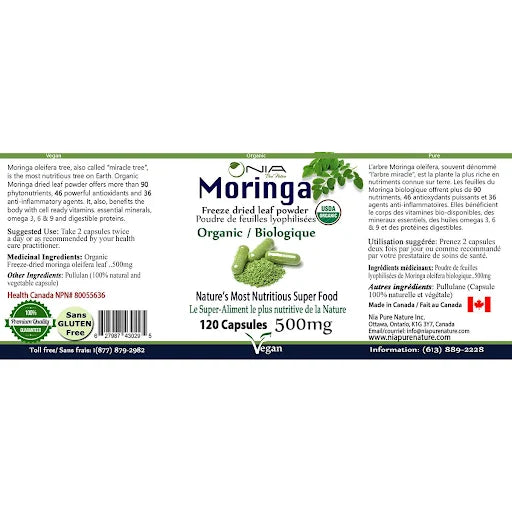 NIA-ORGANIC MORINGA 120 CAPSULES