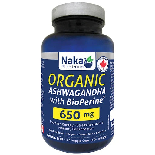 Naka Organic Ashwaghanda 650mg 75vcaps