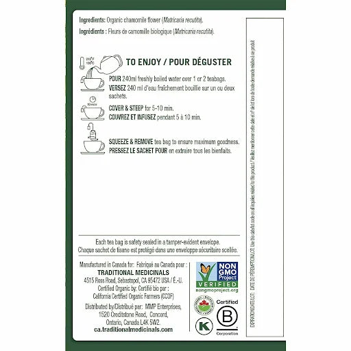 TRADITIONAL MEDICINALS Org Chamomile Tea 16bg