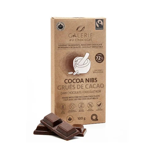 Galerie Au Chocolat Dark Chocolate Bar Cocoa Nibs 100g
