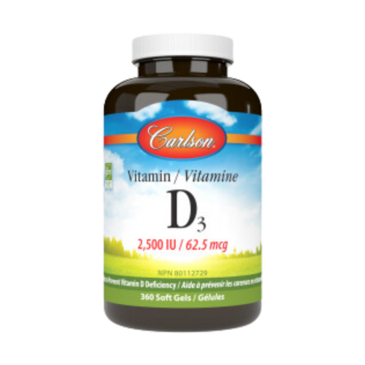CARLSON-VITAMIN D3 2500IU 360 SOFTGEL