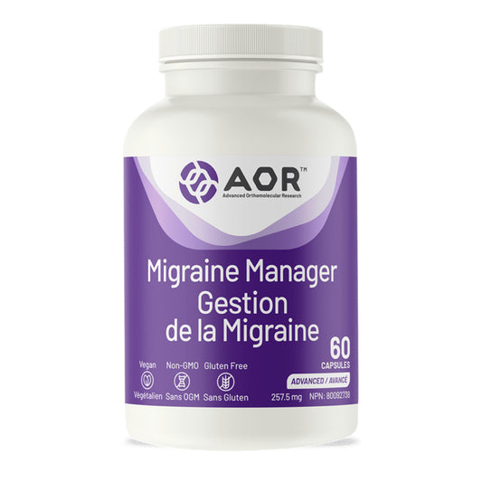 AOR Migraine Manager 257.5mg 60 Capsules